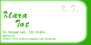 klara tot business card